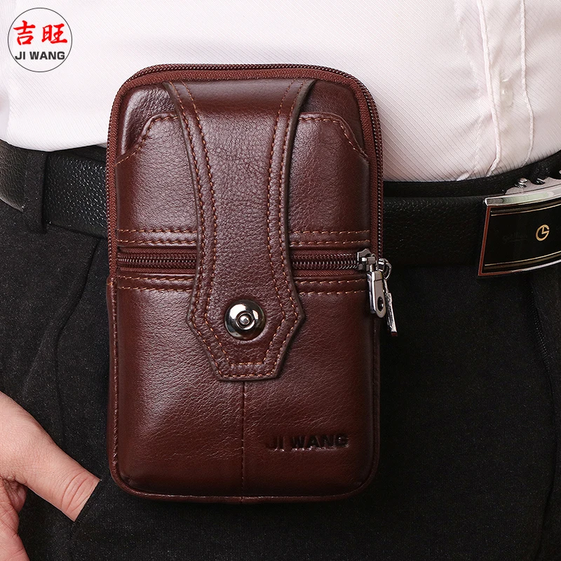 Поясная Сумка из натуральной кожи для мужчин винтажная маленькая забавная