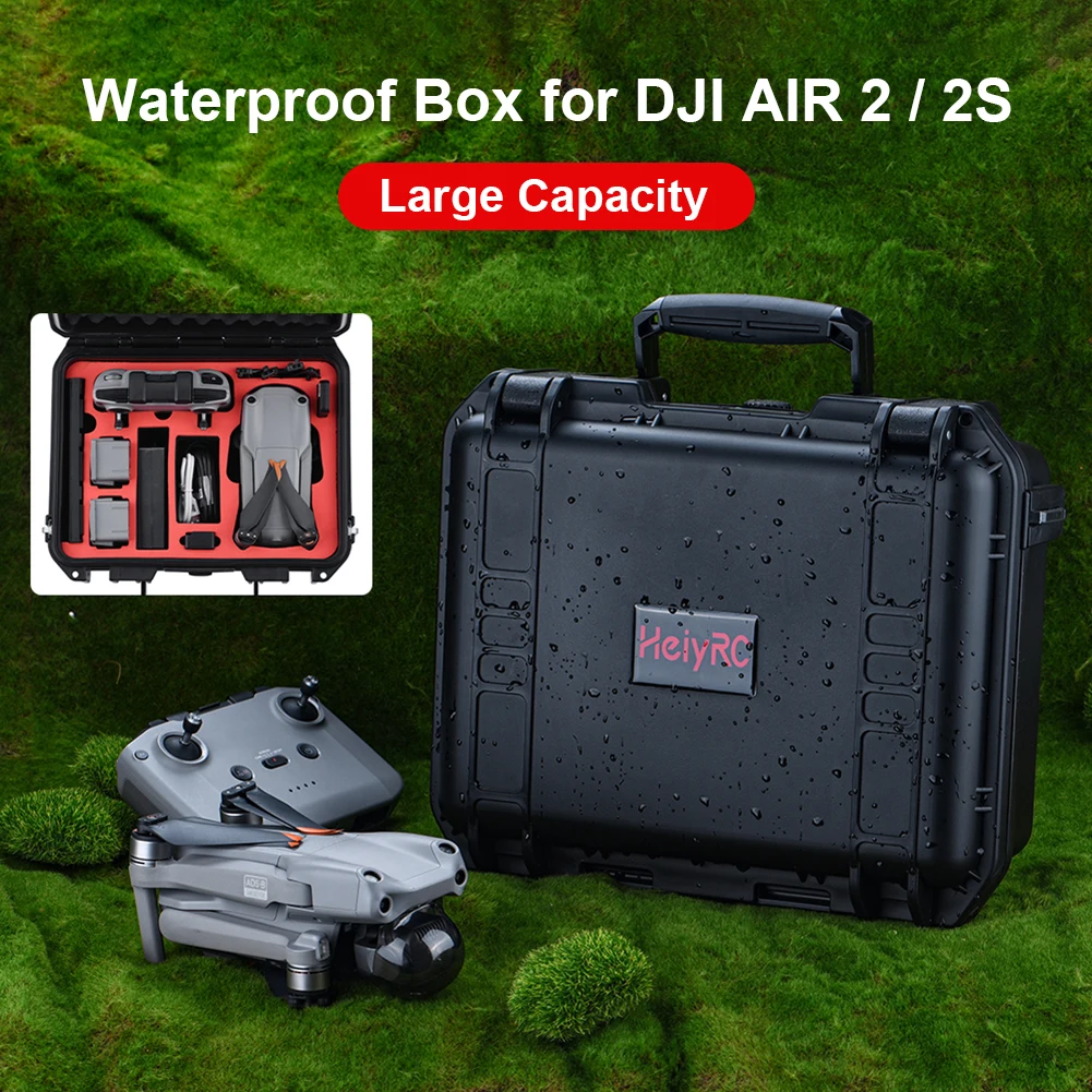 

Взрывозащищенный чехол для переноски дрона, сумка для костюма, чехол для хранения, водонепроницаемый жесткий чехол для DJI AIR 2S / MAVIC AIR 2 Drones