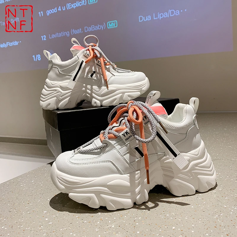 Массивные кроссовки Женская обувь Коллекция 2021 года Модные Повседневные Дышащие