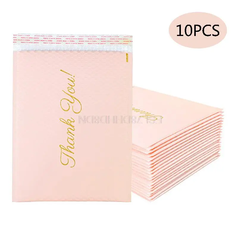 

10pcs Pink Thank You Dot Poly Bubble Mailer Envelopes Bags Self Seal Packaging