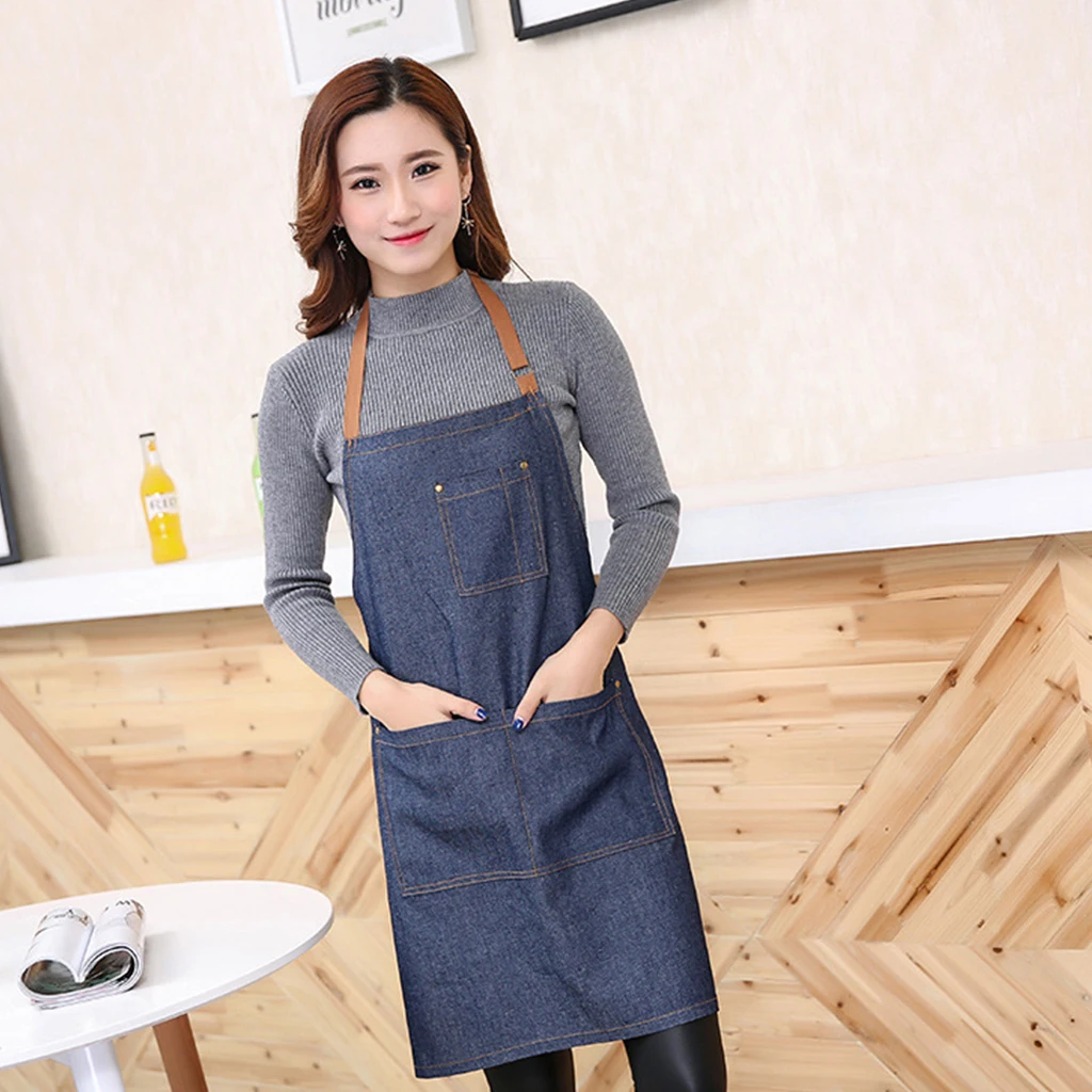 Новый Кухонный рабочий джинсовый фартук для ресторана ковбойский кухонный шеф