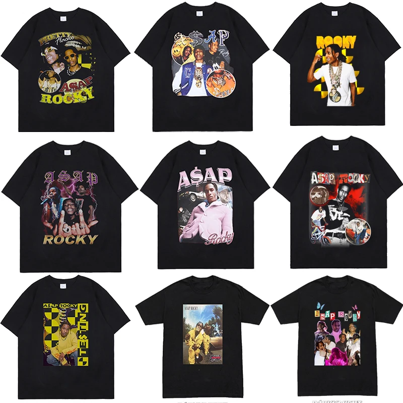 Asap Rocky Harajuku футболка для мужчин 2021 летняя одежда в стиле хип хоп Футболки с
