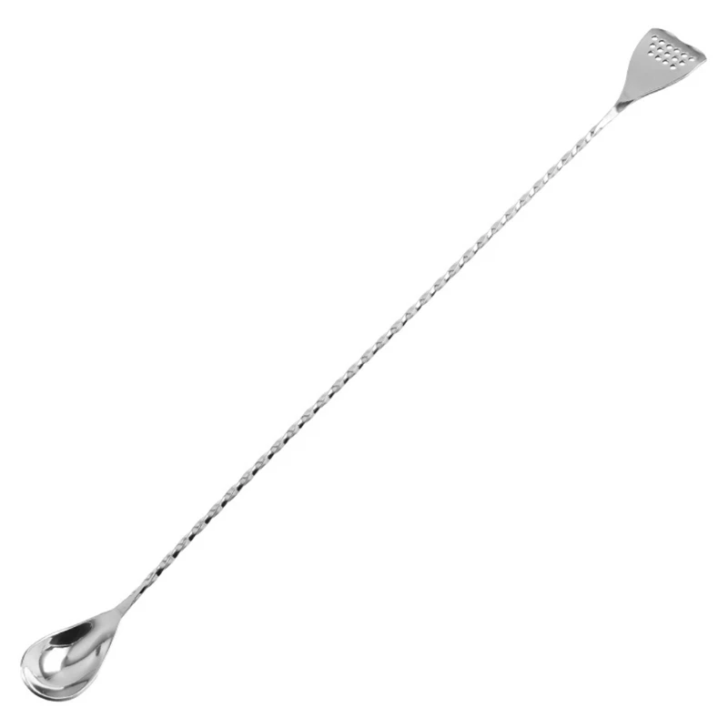 Stainless Steel Long Handle Bar Spoon with Strainer Tail End Double-Head Spiral Pattern Drinks Mixing Stirring Stick for Shaker | Дом и сад