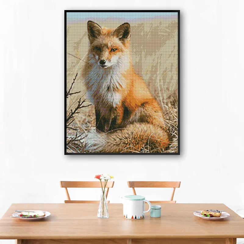 

Набор для вышивки крестом, с изображением лисы, 11CT, 14CT, DA173