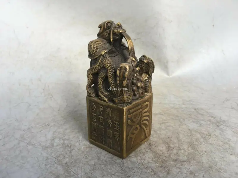 5 дюймов бронзовый медный домашний фэн шуй благоприятное сокровище Дракон
