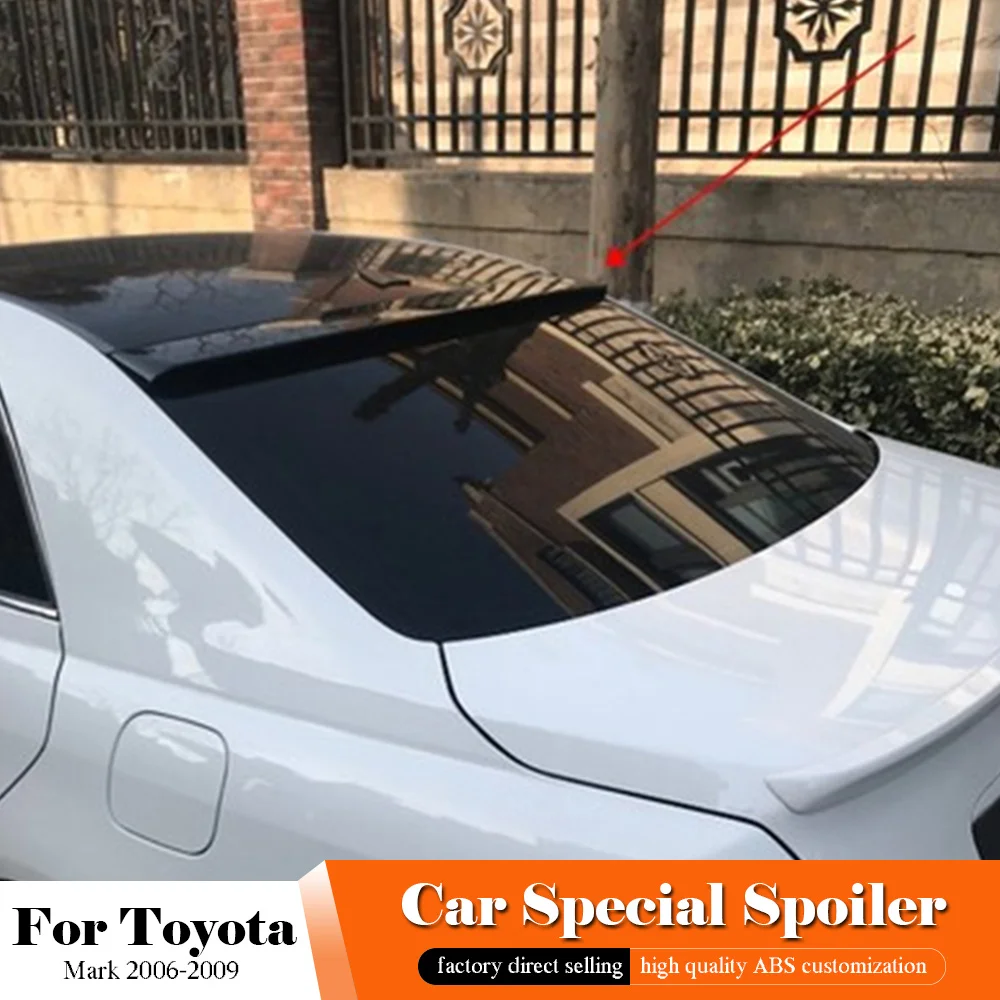 Для Toyota Mark X Reiz 2006 2009 Черный спойлер на крыше высокого качества ABS пластик задний