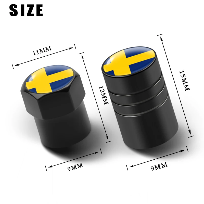 Car Styling 4Pcs Metal Sweden Logo Wheel Tire Valve Stem Caps Cover For Volvo V40 V50 V60 V70 S40 S60 S60L S70 S80 S90 XC40 XC60 |
