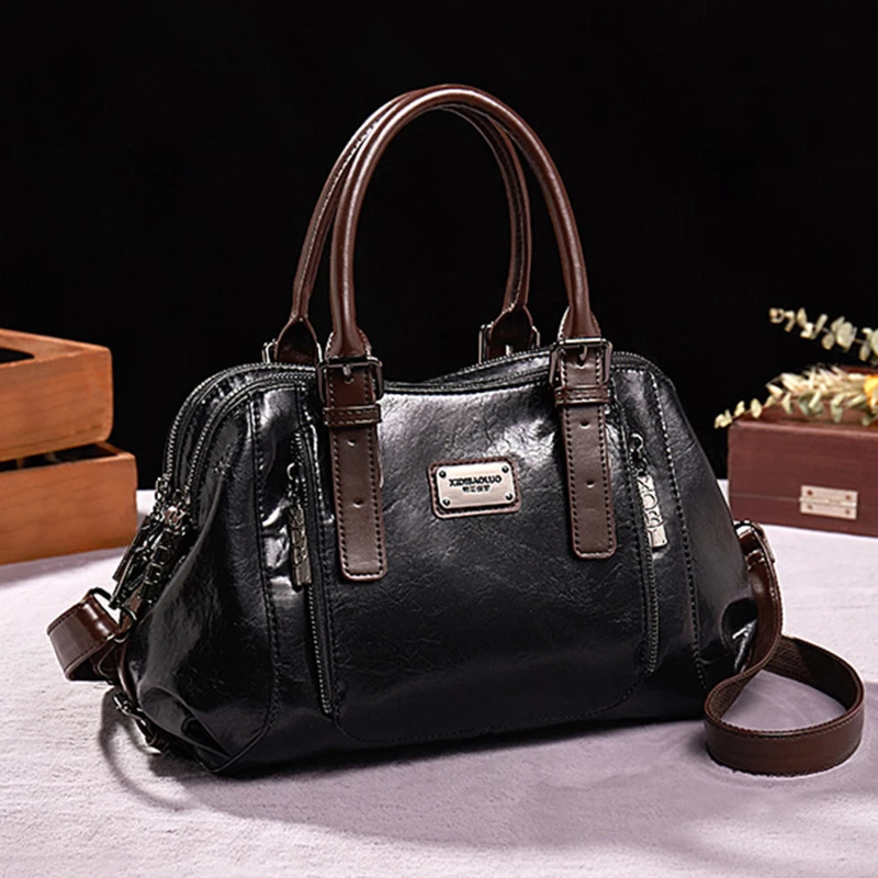 

Luxury Women's Shoulder Bag Fashion Messenger Bag Pu Leather Solid Zipper Crossbody Ladies Handbags Bolso Mujer