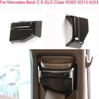 for mercedes benz c class w205e class w213glc x253 abs interior decal carbon fiber style car seat safety belt cover trim 2pcs