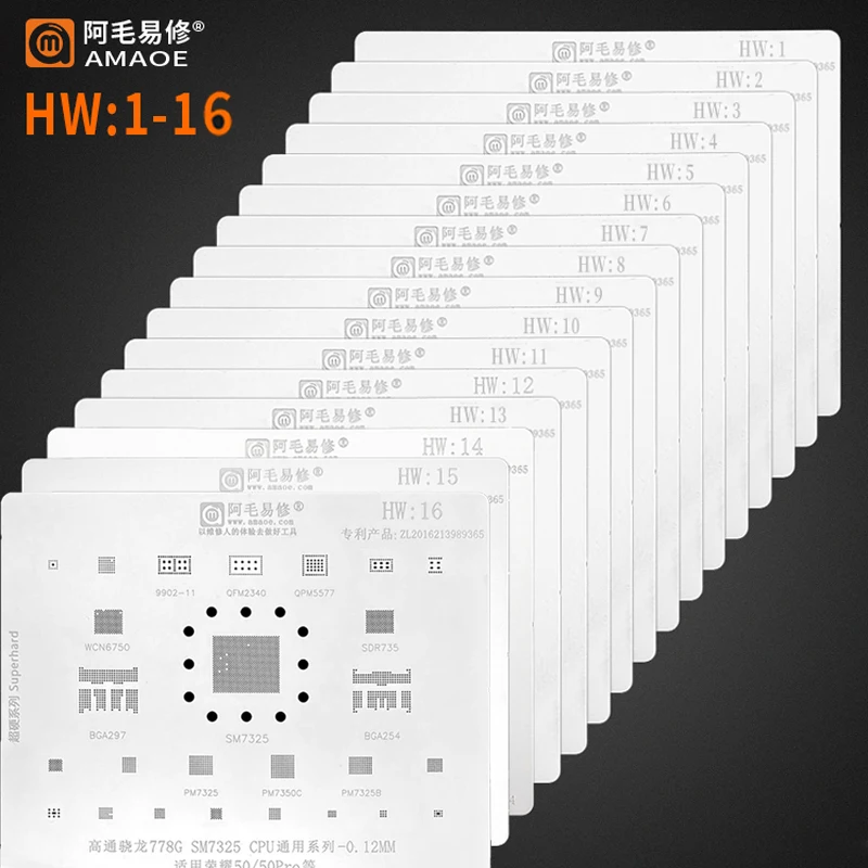 Amaoe BGA Reballing Stencil for Huawei Mate 10-50 pro P8-P30 Nova 3/4/5/6/7/8 Honor 20x/v2 10/v10 Series  CPU Power wifi IF IC