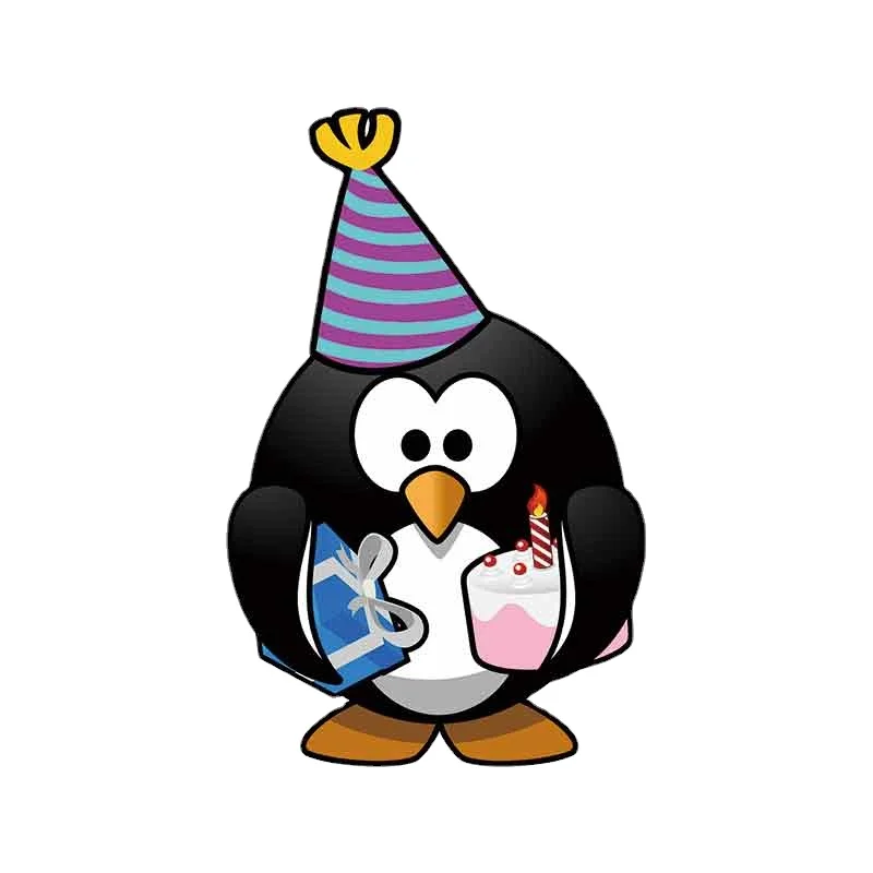 

13cm X 8.3cm For Linux Tux Anniversary Bird Funny Car Stickers Graffiti Sticker Vinyl Custom Printing VAN Decoration