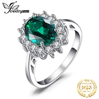 jewpalace princess diana simulated emerald ring 925 sterling silver rings for women engagement ring silver 925 gemstones jewelry