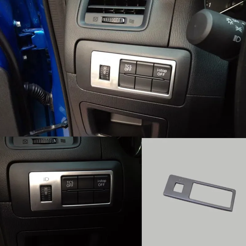 

ABS Matte Car foglight fog lamp Adjustment Switch Cover Trim Car Styling 1pcs For Mazda CX-5 2013 2014 2015 2016 Accessories