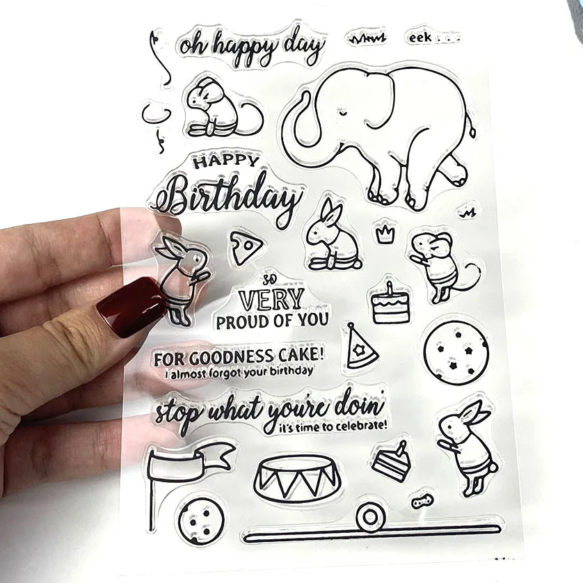 Мультфильм кролик завод прозрачный силиконовый печать для DIY Скрапбукинг фото