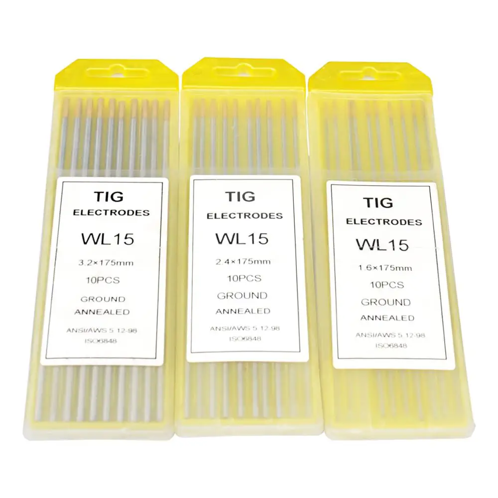 

Tig Tungsten Electrodes 1/25"1/16"2/25"3/32"1/8"5/32"1/8"5/32"*7"length WT20 WC20 WS20 WL15 20 WP20 Tig Welding Electrodes