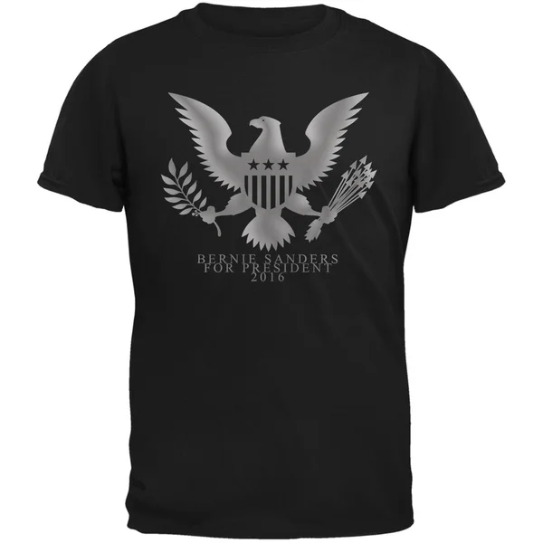 

Bernie Sanders President 2016 Seal Black Adult T-Shirt