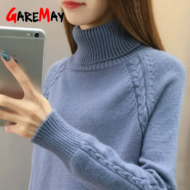 Женский свитер с высоким воротом Осенний свободный капюшоном Осень-зима 2020 |