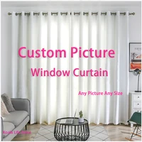 living room window curtain 3d print personality customized photo window drapes 12 panels for bedroom home window treatment