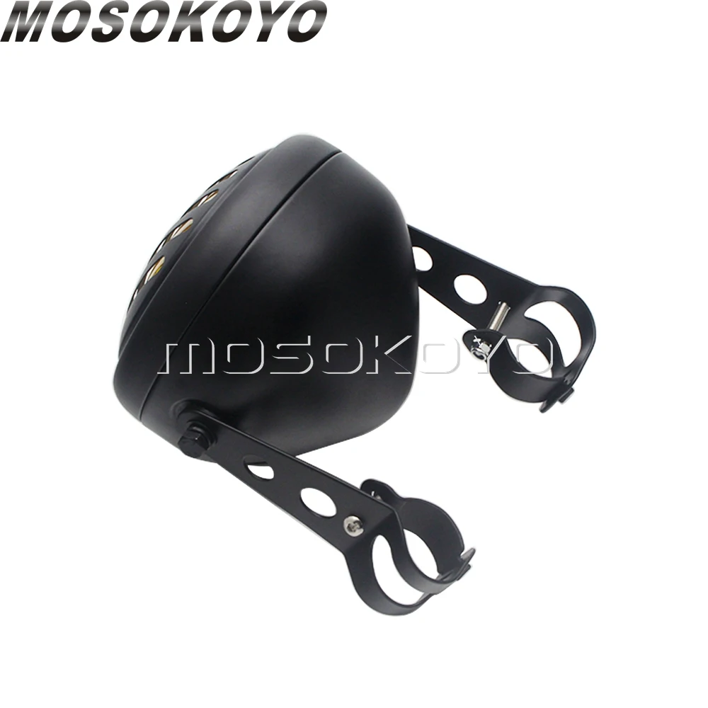Vintage Motorcycle Headlights - Retro Grill Headlight for Harley Sportster 883, 1200, Chopper, Bobber, CG250, NG125, XS650 - Perfect for Cafe Racers image 3