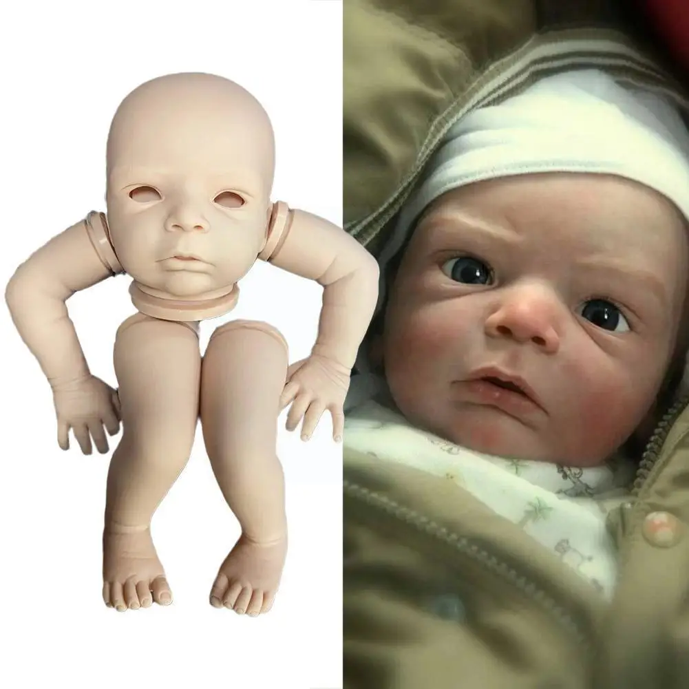 

19 Inch Flesh Color Niclas Reborn Doll Kit Full Real Eyes Body And Silicone Soft With Doll Unfinished Parts B1R6