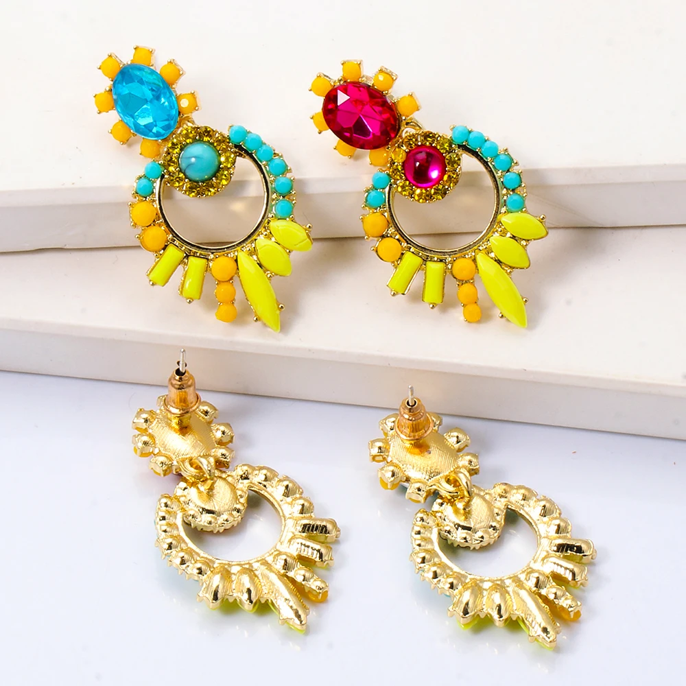 

Za Crystal Hanging Earrings Luxury Zircon Stone Shining Dangle Earring Wholesale Infinity Jewelry Accessories For Women 2021 Mom