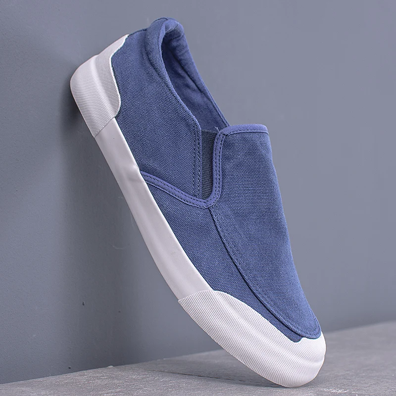 Модная мужская обувь летние дышащие слипоны Вулканизированная подошва