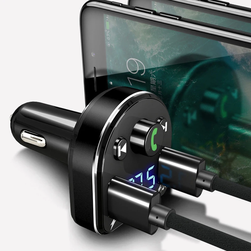 DSMOTEK Новый беспроводной автомобильный FM трансмиттер Bluetooth 4 2 комплект громкой