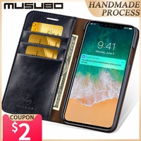 musubo leather phone case cover for iphone xr x 8 plus luxury card holder wallet flip case for iphone xs max 7 plus 6s plus 6 se