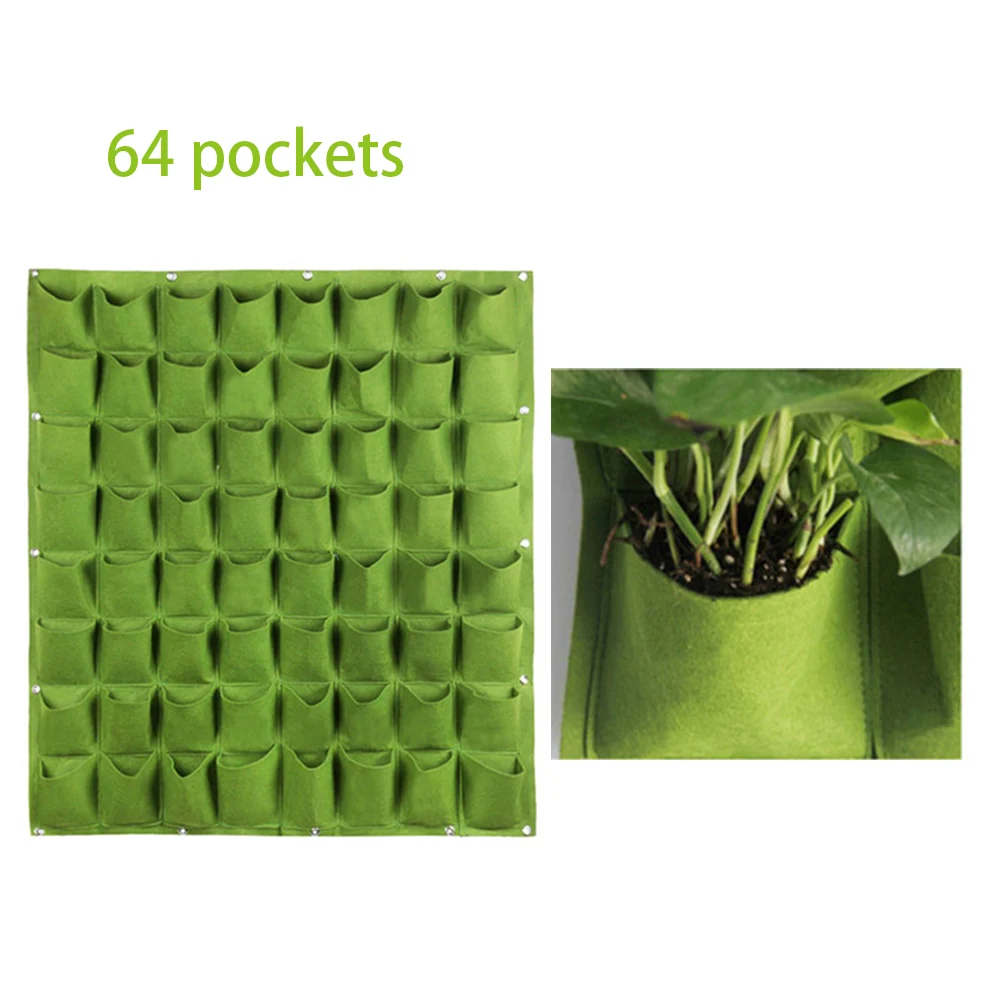 

Настенные мешки для выращивания растений, 64 кармана, вертикальный подвесной садовый горшок для цветов и растений, Садовые принадлежности