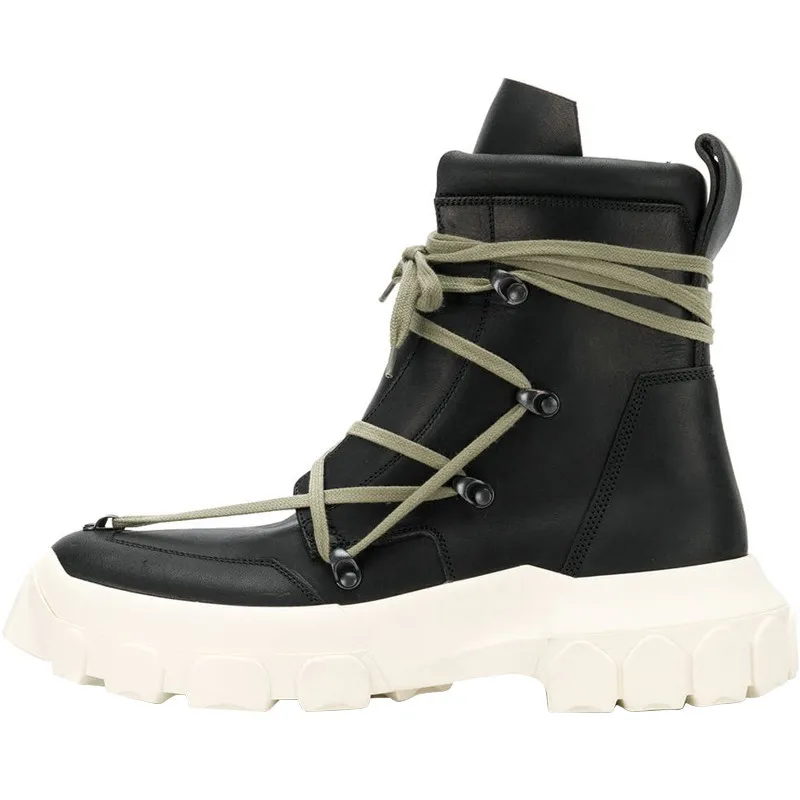 Botas hombre; коллекция года; Мужские ботинки в байкерском стиле; Модные Ботинки martin на платформе; мужская повседневная обувь с высоким берцем; 9#20/15D50
