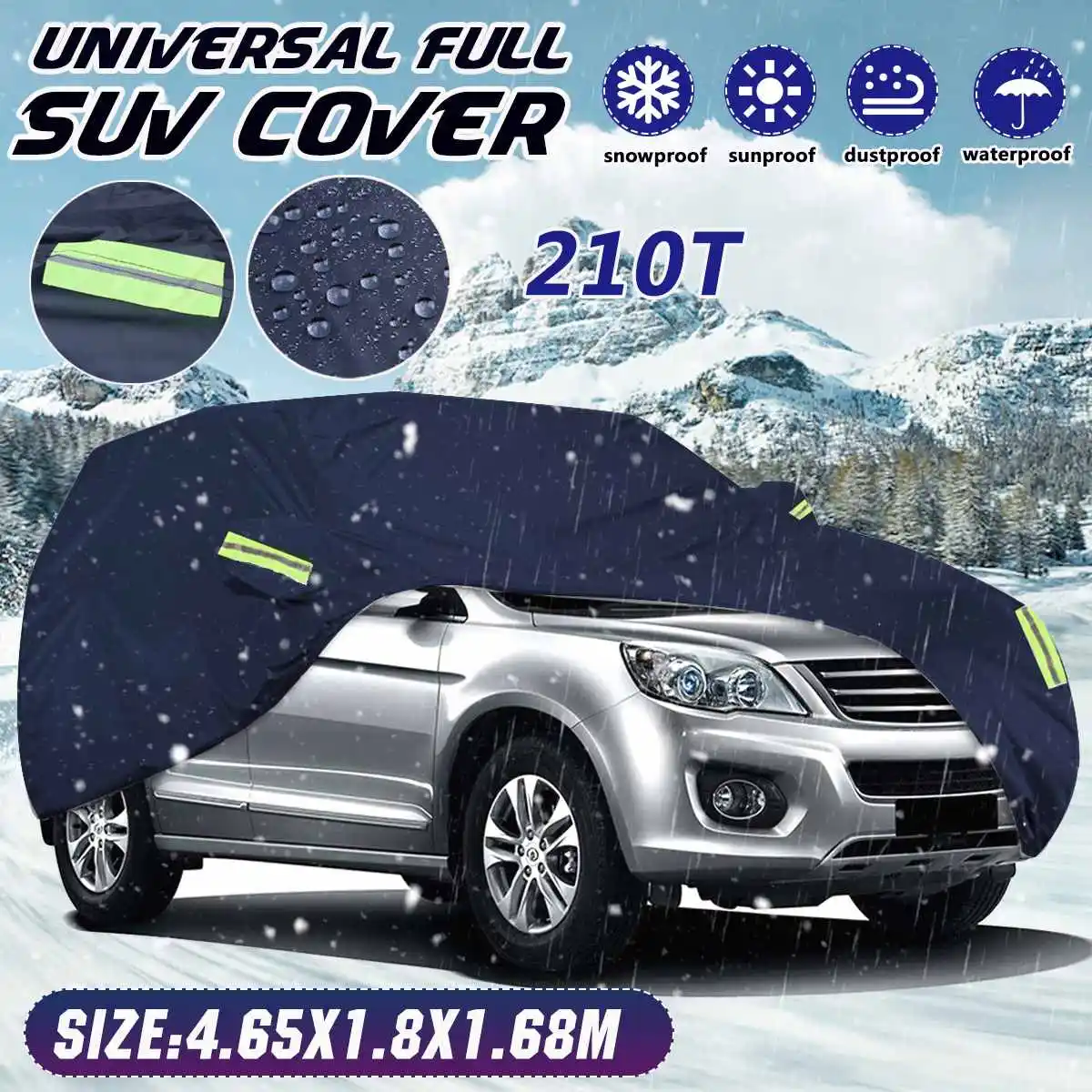 

Universal For Sedan SUV Pickup Truck Full Car Cover 210T Waterproof Anti UV Outdoor Dustproof Cover All Weather Protector Cover