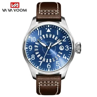 vavavoom pilot mens watches luxury brand watch men calendar mans watch hot sale casual sport militar pu leather band wristwatch