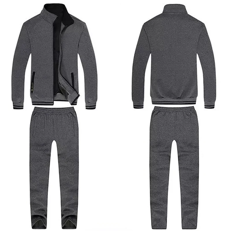 Теплый мужской спортивный костюм флисовый утолщенный свитер зимняя мужская