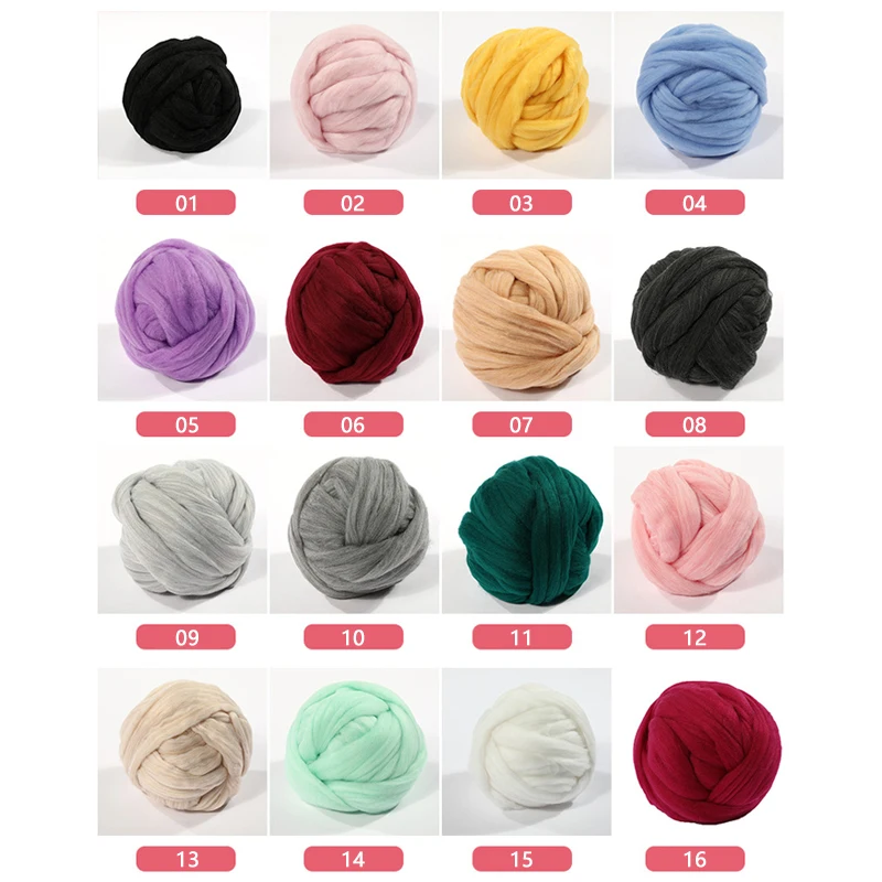250g/ball Super Thick Natural Wool Chunky Yarn Solid Color Warm Woven Roving Yarns For Hand Knitting Hat Carpet Mat Blanket | Дом и сад