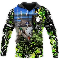 fashion animal duck hunter camo zip pullover 3d printed men hoodie harajuku long sleeve sweatshirt unisex casual man jacket
