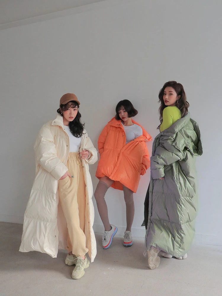 CHEERART Plus Size Long Winter Coat Women Parka Loose Puffer Jacket Hooded Bubble Coat Anorak Fashion Clothing