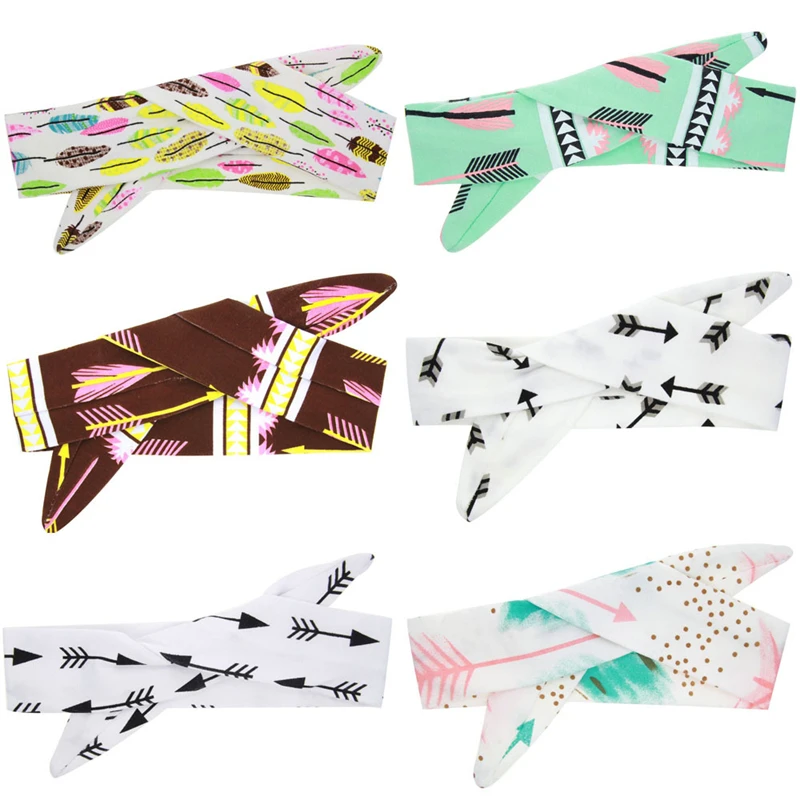 

Baby Girl Headband Beauty Flower Print Rabbit Ears Hairband Turban Bow Knot Headband for Newborn Baby Kids Girl Hair Accessories