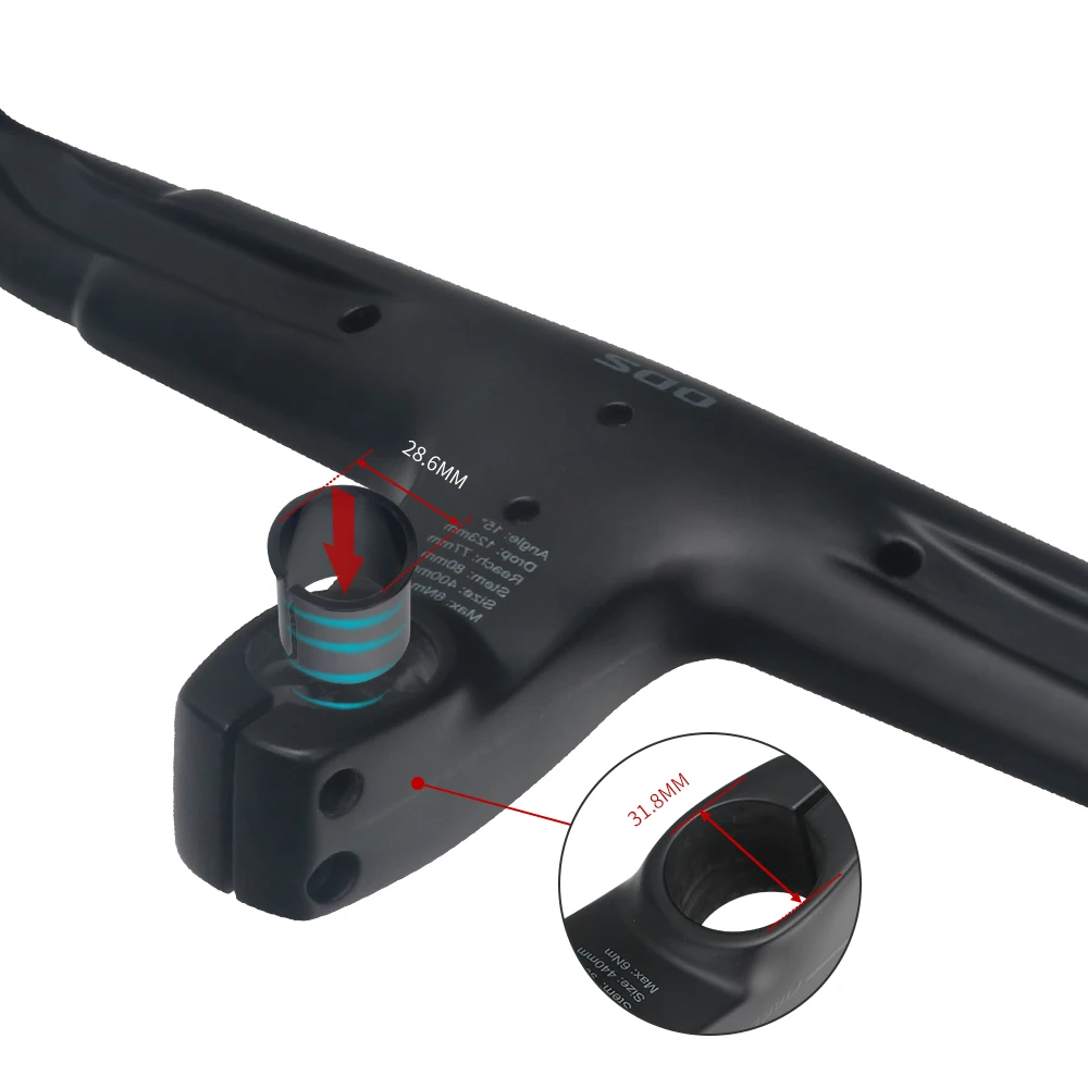 Дешево FS100 полностью из углеродного волокна Интегрированный руль шоссейного велосипеда OD2 28,6 мм 31,8 мм велосипедная ручка изогнутые стержни с стерж...