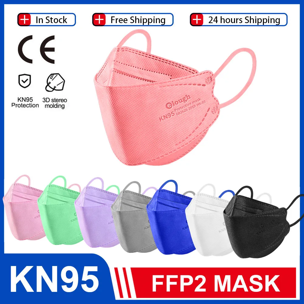 

10-100PCS FFP2 Mask 5 Layers CE FPP2 Mask Face Mask FPP2 Approved Mascarillas fpp2 certified Black Masks Reusable KN95 Mask ffp3
