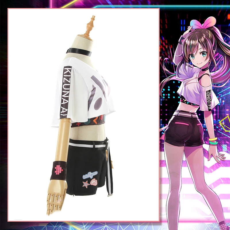 You tuber Kizuna AI 1-й красивый костюм для косплея милое концертное платье униформа костюмы для Хэллоуина аниме одежда для женщин COS