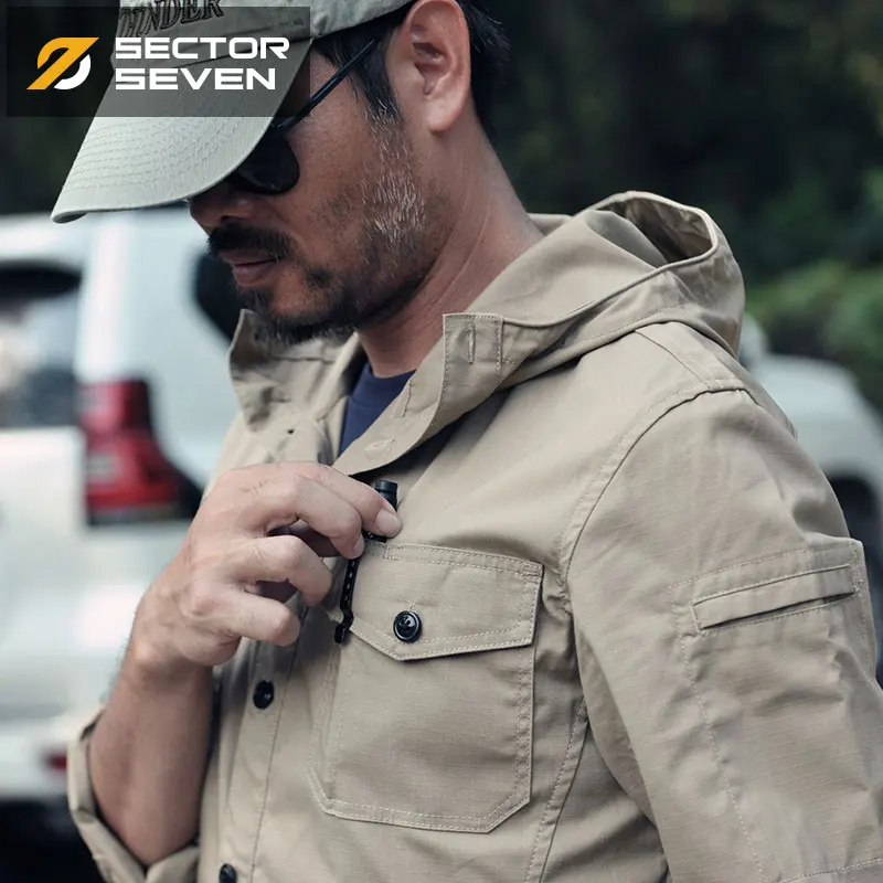 Женский Осенний плащ Sector Seven черный непромокаемый средней длины верхняя одежда