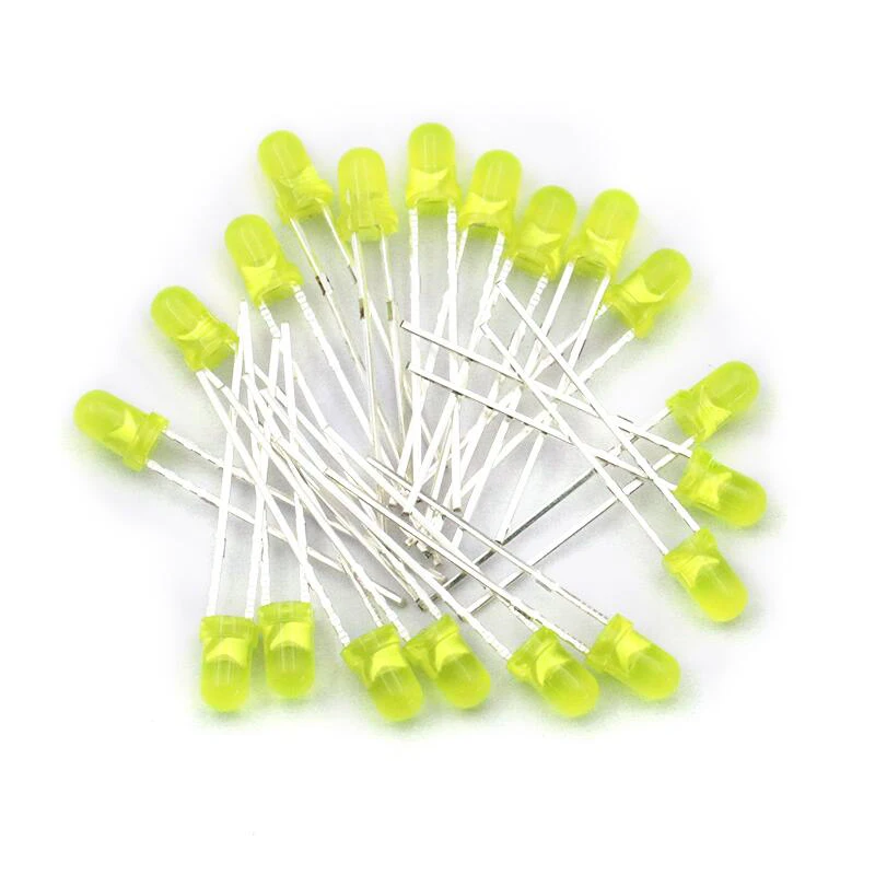 100 шт. желтый светодиодный 3 мм светильник светодиод желтеет | Электронные