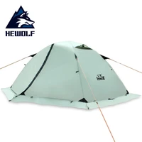 hewolf outdoor professional double layer tent wild snow mountain camping equipment multi person ultra light snow skirt tent