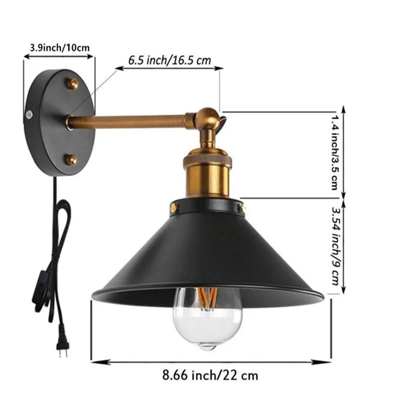 Ретро винтажный деревенский настенный светильник Американский промышленный