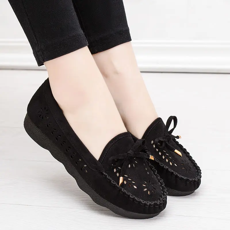 Туфли женские тканевые с перфорацией дышащие удобные мягкая подошва