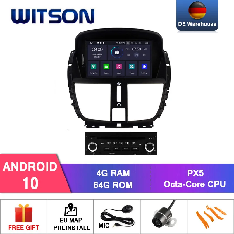 WITSON Android 10 0 IPS HD экран для PEUGEOT 207 207CC автомобильный DVD 4 Гб RAM + 64 FLASH 8 Octa Core DVR/WIFI DSP DAB OBD