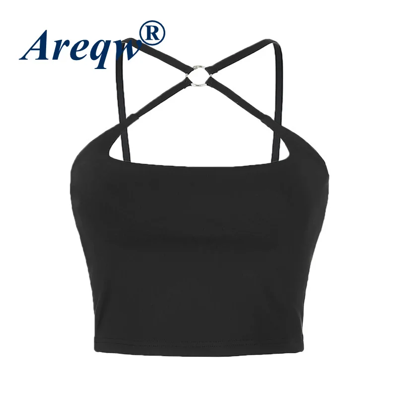 

2021 New Personality Cross Strap Elastic Bottoming Tube Top Vest Women Sleeveless Inner Top