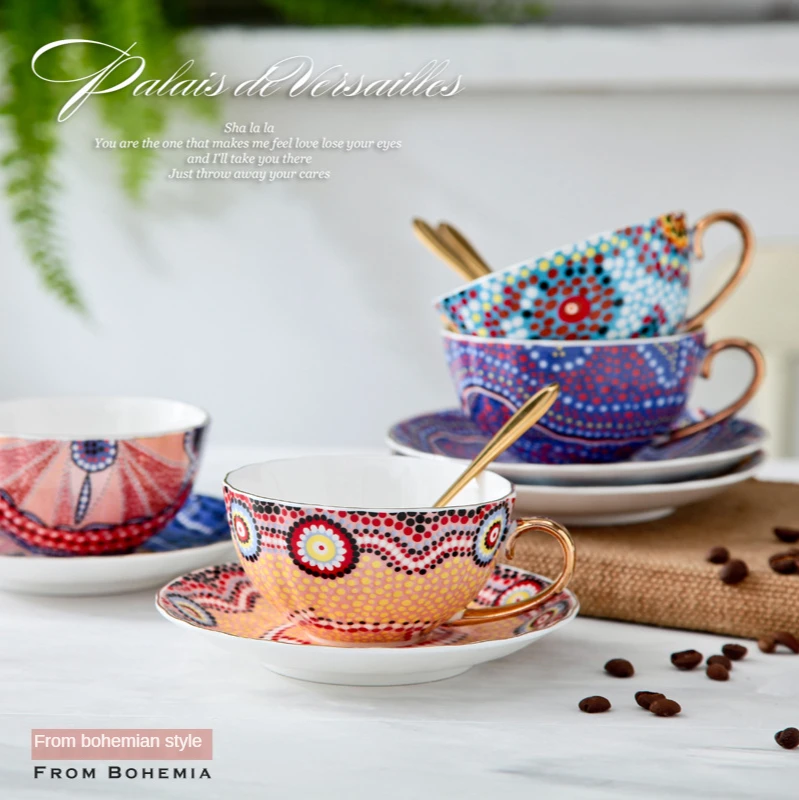 

Благородные королевские фарфоровые кофейные чашки и блюдца в богемном стиле Семейные праздничные подарочные чашки