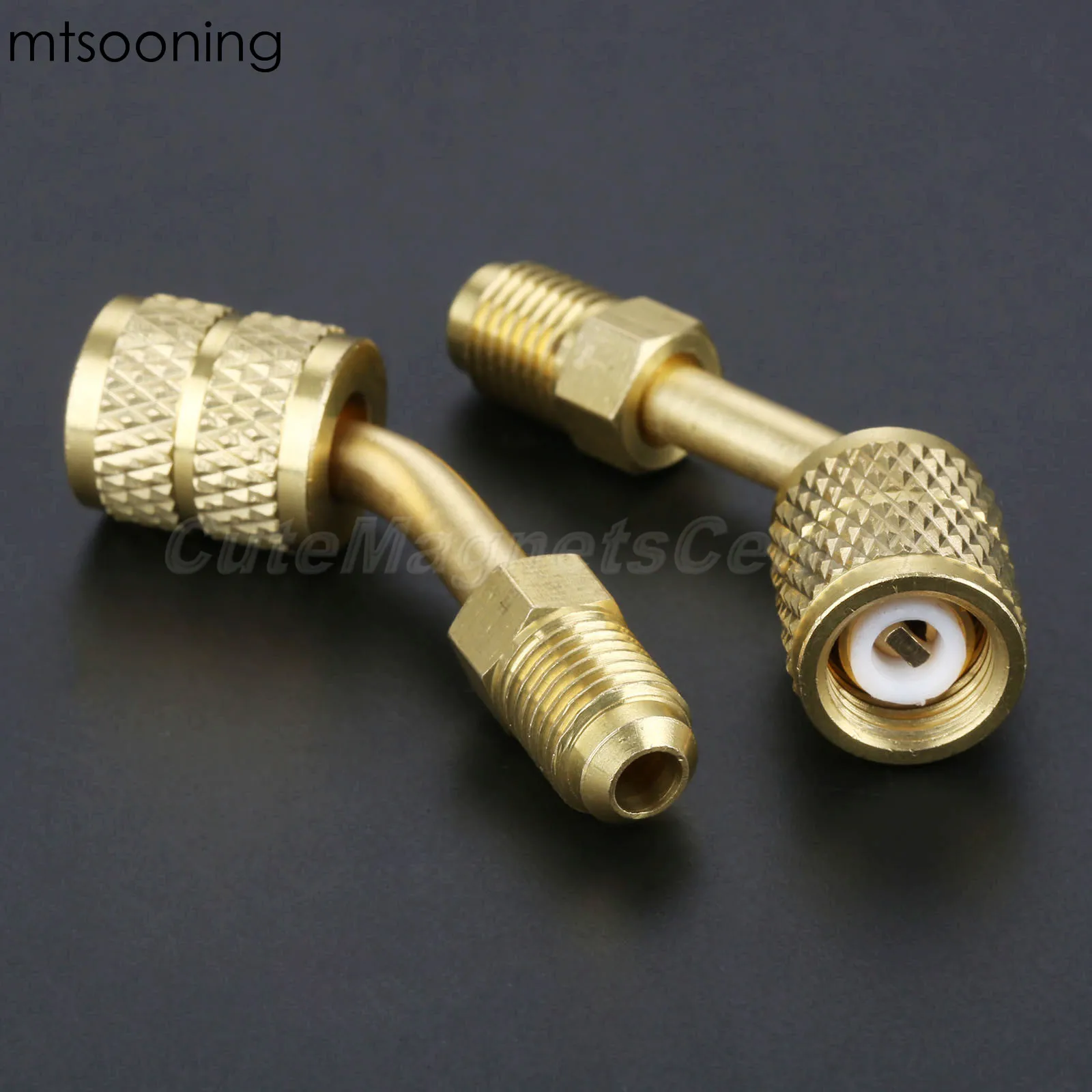 2 шт. R 410a угловой адаптер Порт соединитель кондиционер R410a 5/16 &quotSAE Female до 1/4&quot SAE