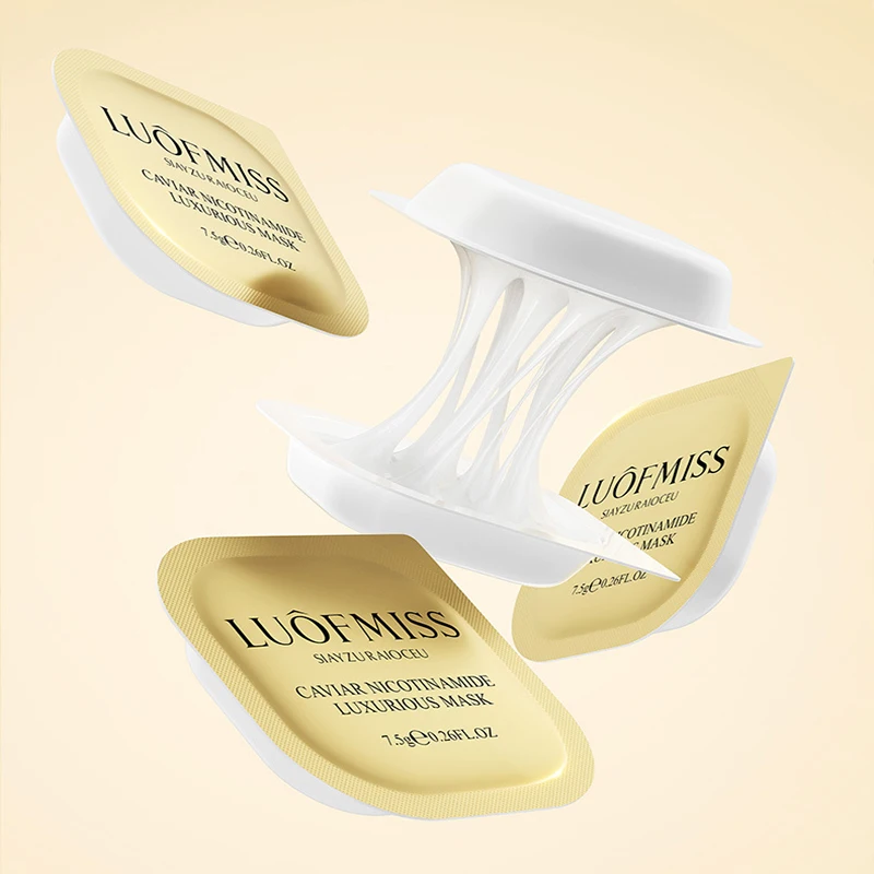 

6 Pieces Caviar Nicotinamide Luxurious Mask Anti-Aging Moisturizing Oil-control Whitening Depth Replenishment Sleeping Mask